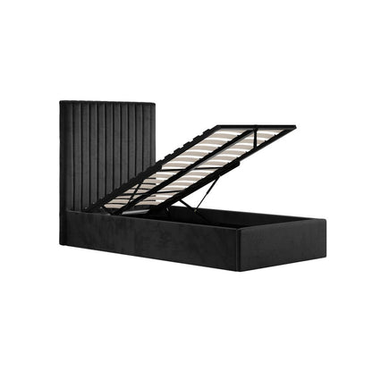 Soho Nordic Black Tall Ottoman Single Bed - Skandi London