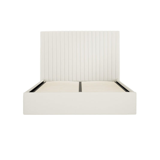 Soho Nordic Milk Tall Ottoman Double Bed - Skandi London