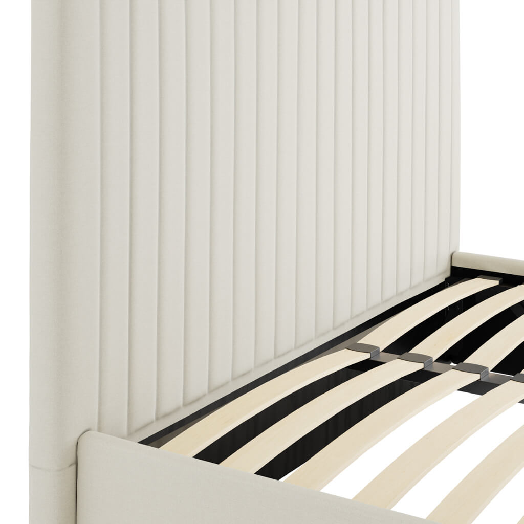 Soho Nordic Milk Tall Ottoman Super King Size Bed - Skandi London