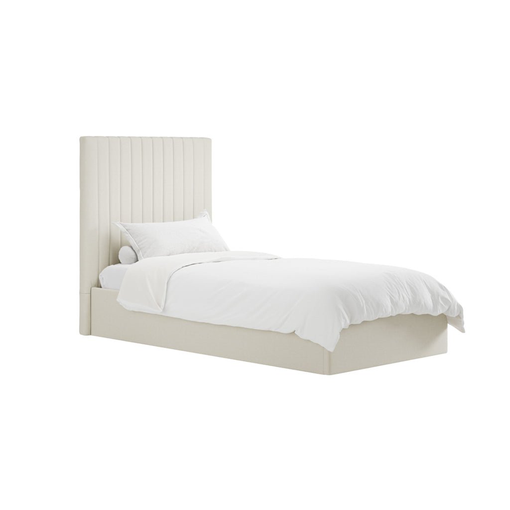 Soho Nordic Milk Tall Ottoman Single Bed - Skandi London