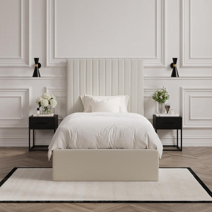 Soho Nordic Milk Tall Ottoman Single Bed - Skandi London