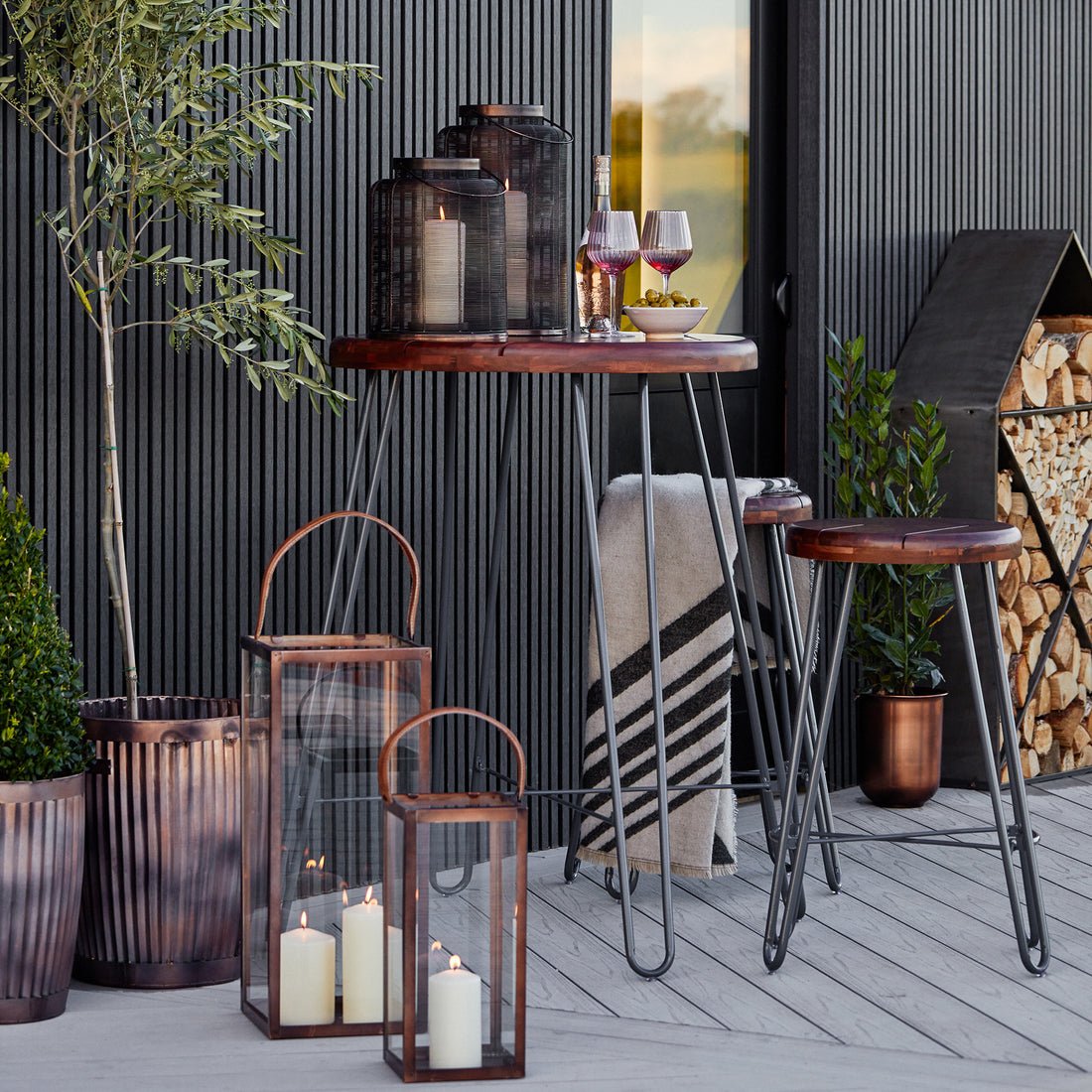Thoren Tall Lantern in Copper - Large - Skandi London