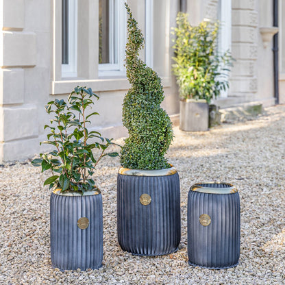 Skandi London Timeless Rounded Outdoor Planter in Lead - Large - Skandi London