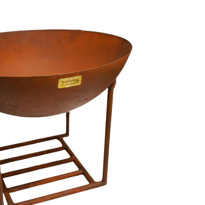 Outdoor Valentin Cast Iron Fire Pit in Rust - X Large - Skandi London