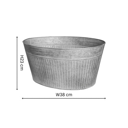 Outdoor Galvanised Trough H23cm W38cm - Skandi London