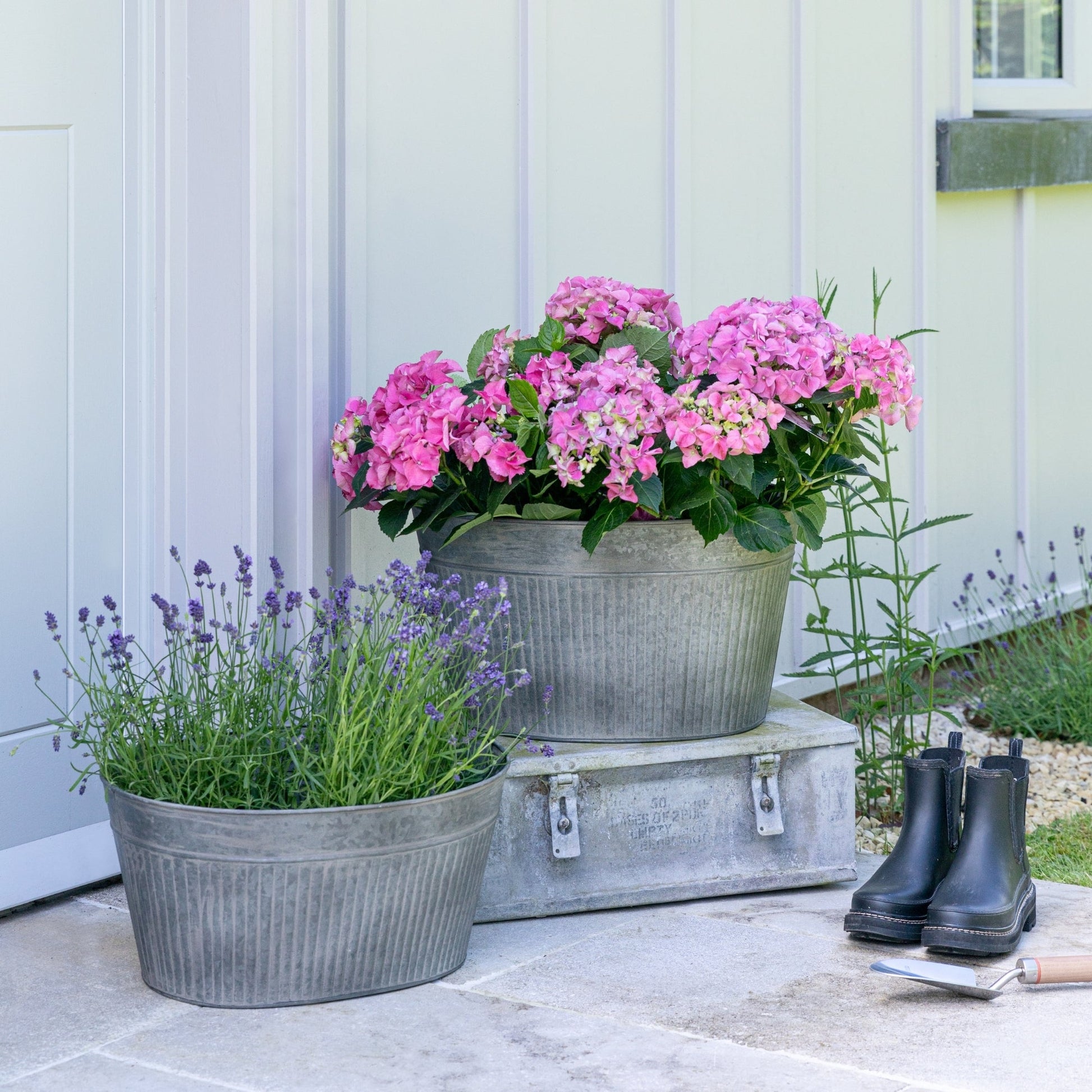 Outdoor Galvanised Trough H28cm W40cm - Skandi London