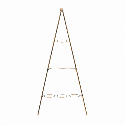 Outdoor Ulrica Vertical Gold Metal Wall Plant Stand with Planters- Small