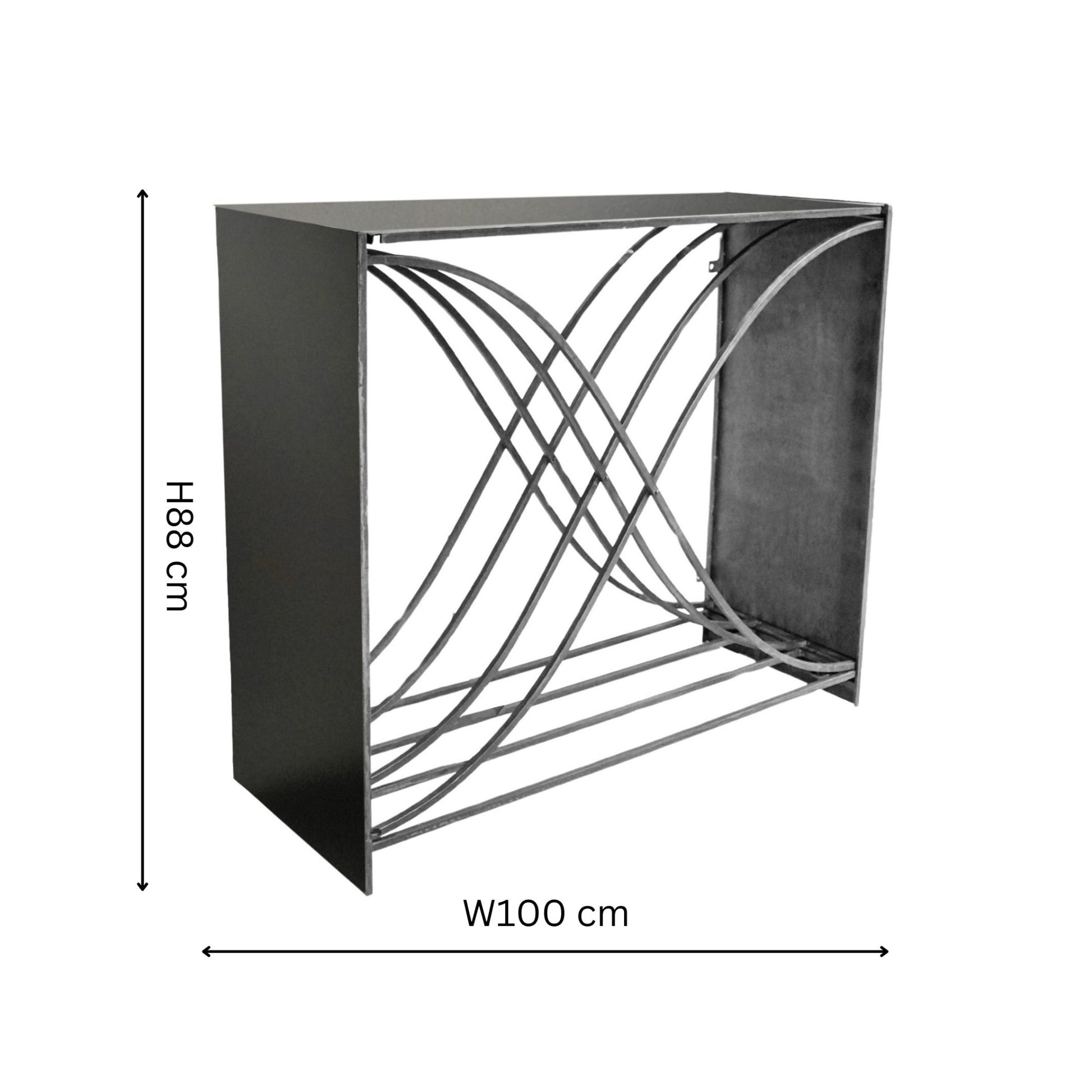 Outdoor X shape Zinc Log Storage H88cm D100cm - Skandi London