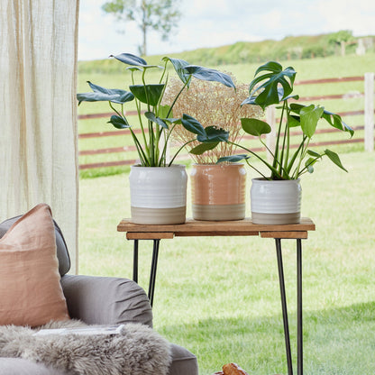 Puro Lipped Gloss Peach Ripple Planter H19cm D21cm - Skandi London