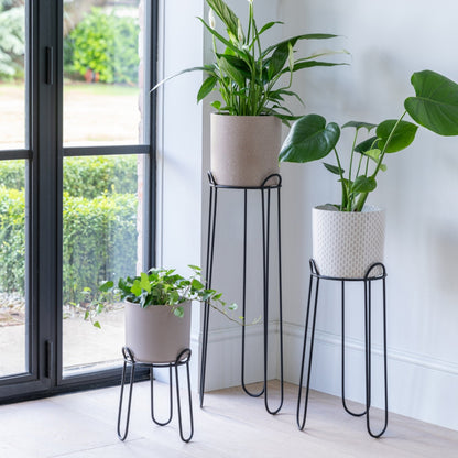 Saluzzo Black Plant Stand H23cm D18cm - Skandi London