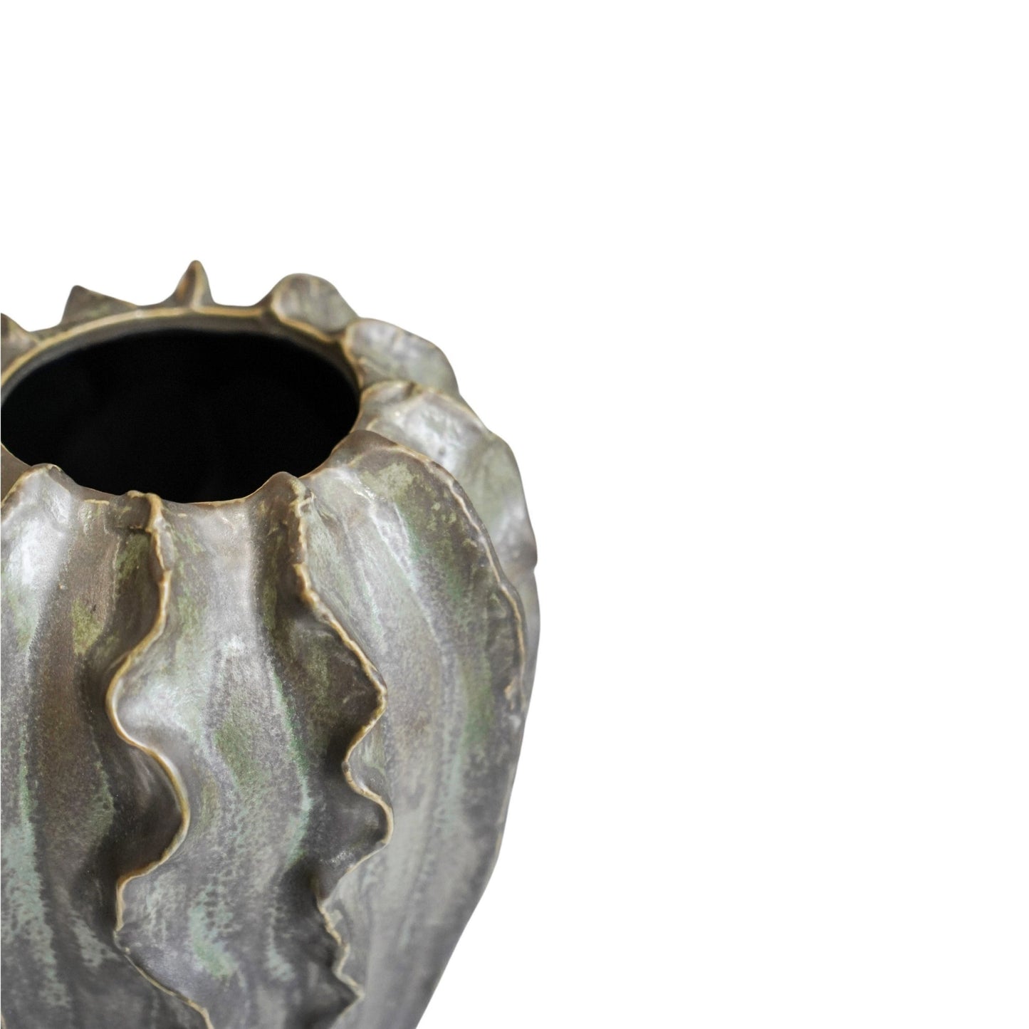 Scarlet Coral Reef Green Vase H24cm D18cm - Skandi London