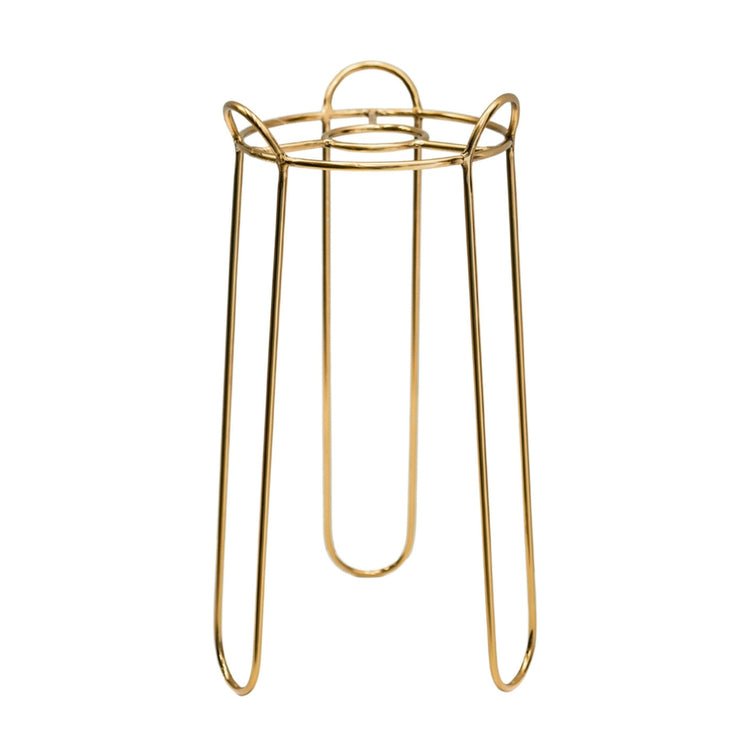 Saluzzo Gold Plant Stand H64cm D22cm - Skandi London