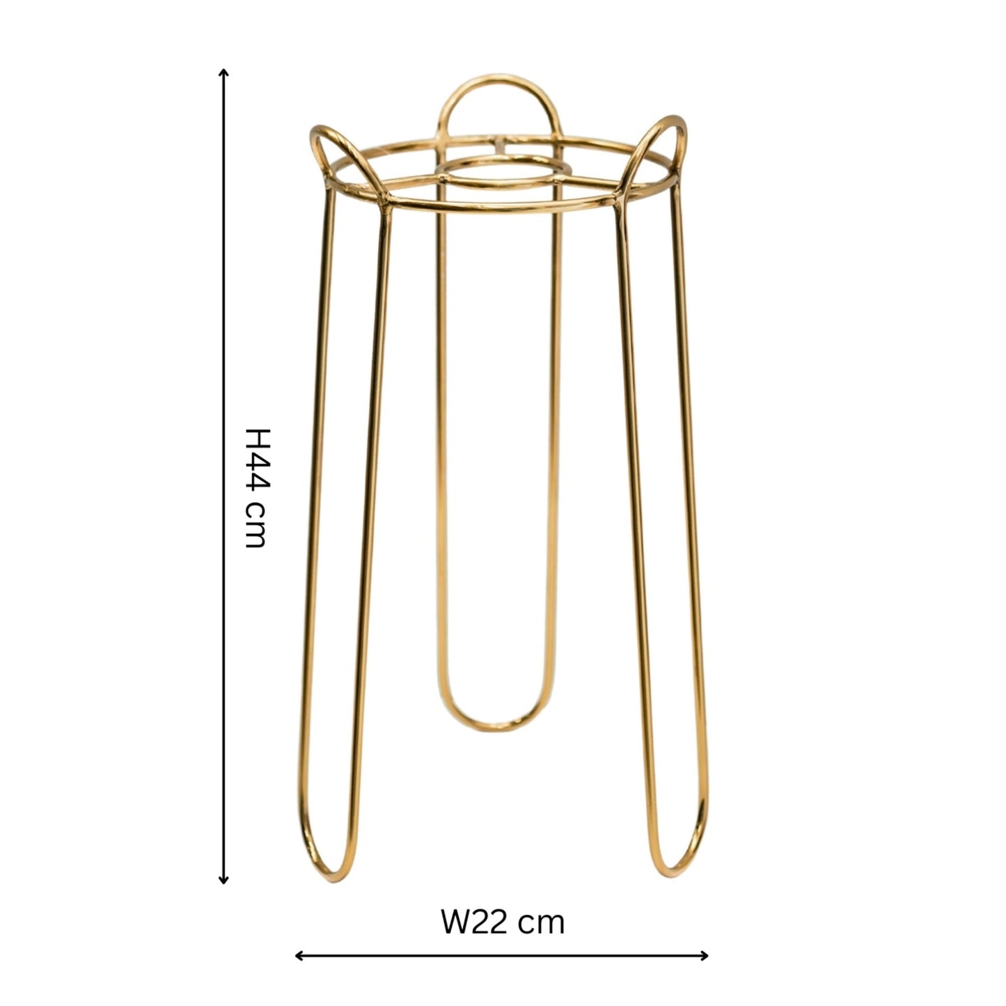 Saluzzo Gold Plant Stand H44cm D22cm - Skandi London
