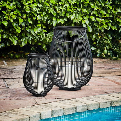 Tordis Lantern with Glass Insert Black - Medium - Skandi London