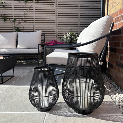 Tordis Lantern with Glass Insert Black - Medium - Skandi London